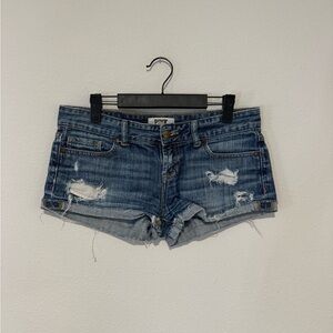 PINK Victoria's Secret Blue Distressed Jean Shorts